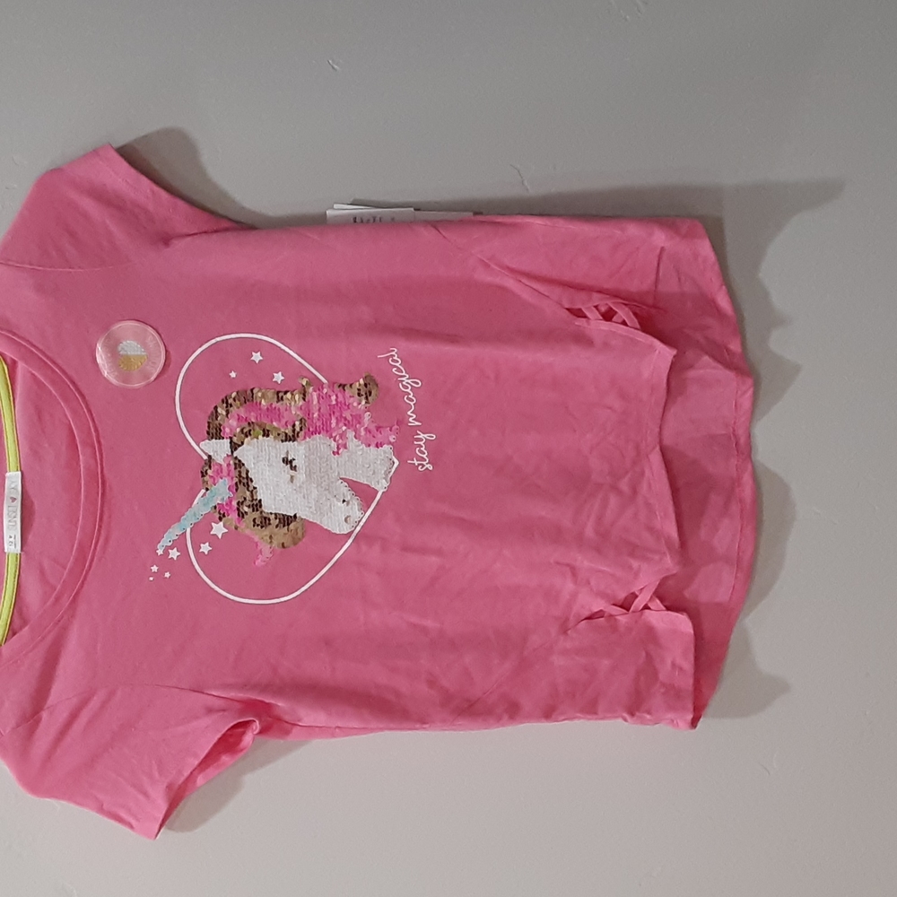 Unicorn pink shirt with sequins size 12 children's